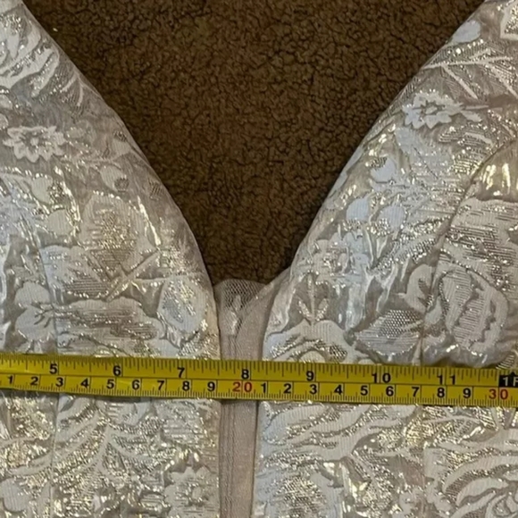 Aspeed Shimmery Champagne Floral Brocade Sleeveless Gown NWT Size Small - Picture 10 of 16